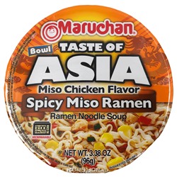 Лапша б/п со вкусом мисо Taste of Asia Maruchan, США, 96 г Акция