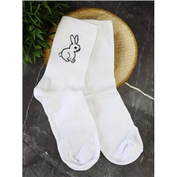 Носки женские "Cute bunny", р. 35-40, белый