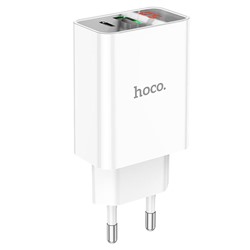 Адаптер Сетевой Hoco C100A PD QC3.0 USB/Type-C 20W (white)
