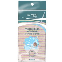 La Miso Мочалка массажная желтая (средней жесткости), 1шт