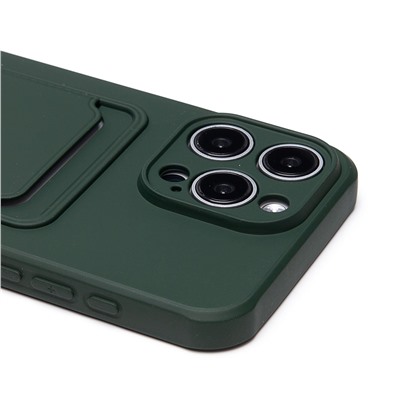 Чехол-накладка - SC304 с картхолдером для "Apple iPhone 15 Pro Max" (dark green) (228136)