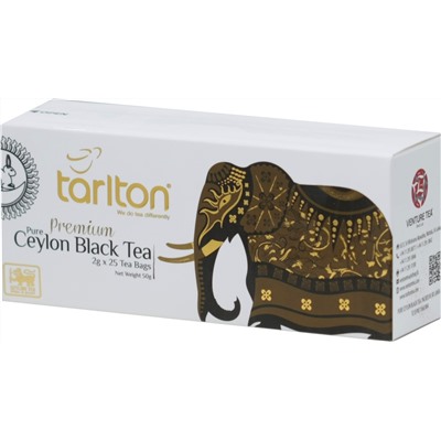 TARLTON. Golden Ceylon. Black Tea 50 гр. карт.пачка, 25 пак.