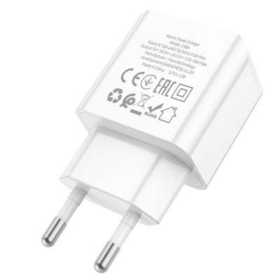 Адаптер Сетевой Hoco C98A Proton USB 3A/18W (white)