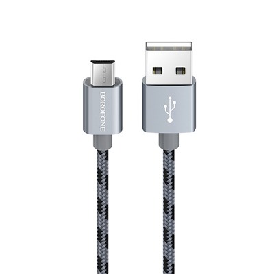 Кабель USB - micro USB Borofone BX24 Ring  100см 2,4A  (metal grey)