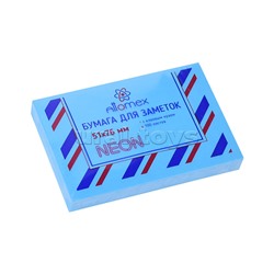 Клейкая бумага для заметок "Attomex" 51x76 мм, 100 листов, офсет 75 г/м², неоновая голубая