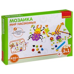 Логические, развивающие игры и игрушки Bondibon Мозаика «МИР НАСЕКОМЫХ», 420 дет., BOX 30x4.5x21 см