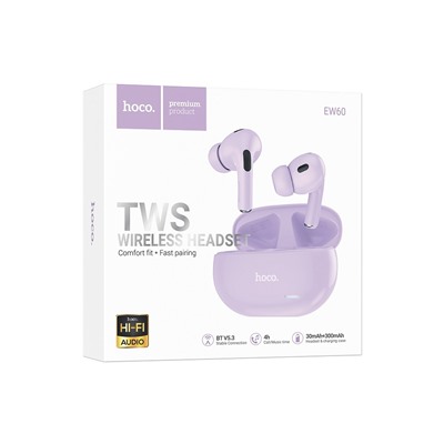 Беспроводные Bluetooth-наушники Hoco TWS EW60 Norman (purple)