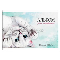 Альбом для рисования 40 л, А4 "Котик" 100 г/м².