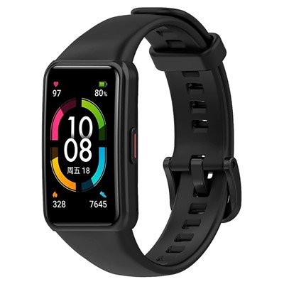 Ремешок - Honor Band 6 силикон на кнопке (black)