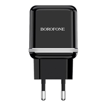 Адаптер Сетевой с кабелем Borofone BA25A Outstanding 2USB 2,4A/10W (USB/Micro USB) (black)