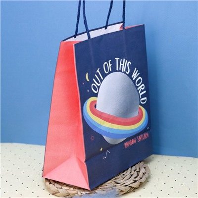 Пакет подарочный (S) «Rainbow world», blue (21*25.5*10)