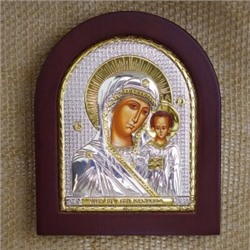 Икона "Казанская" (208х246 мм), серебро, Греция