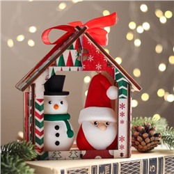 Набор декоративных свечей в коробке "Санта и Снеговик", 2 штуки, 13,5х12х6,3 см
