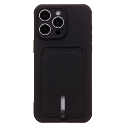Чехол-накладка - SC304 с картхолдером для "Apple iPhone 15 Pro Max" (black) (228133)