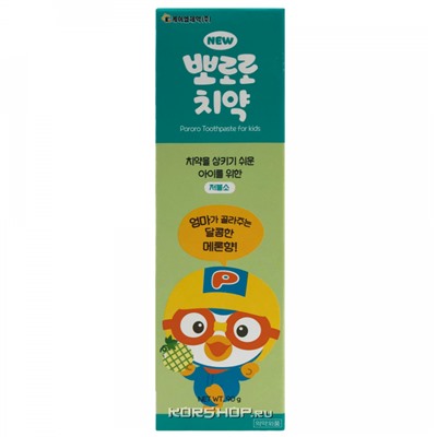 Детская зубная паста со вкусом дыни Pororo, Корея, 90 г Акция