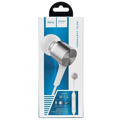 Проводные наушники с микрофоном внутриканальные Hoco M54 Pure music Jack 3,5  (white)