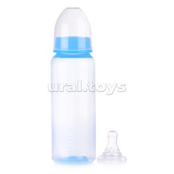 Бутылочка цветная с силиконовой соской молочной,  250 мл