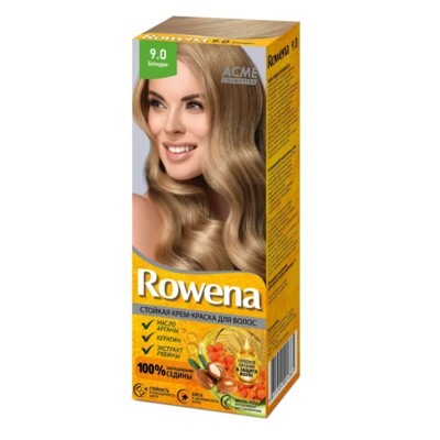 Стойкая крем-краска для волос "ROWENA", тон 9.0 Блондин