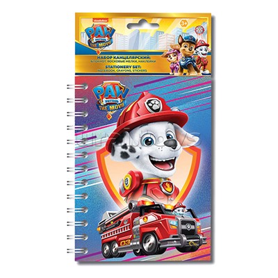 Набор: блокнот А6, 32 л. 1 шт., наклейки  1 лист, воск.мелки 6 шт. Paw Patrol