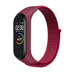 Ремешок - WB09 Xiaomi Mi Band 3/Mi Band 4 текстиль липучка (регулируемый) (pink)