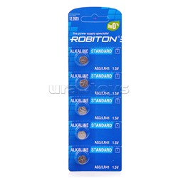 Батарейки алкалиновые ROBITON STANDARD R-AG3-0-BL5 (0% Hg) AG3 LR41 392 192 BL5