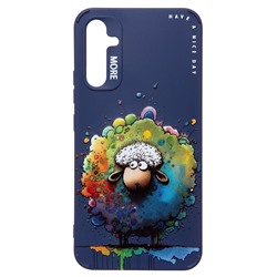 Чехол-накладка - SC335 для "Samsung Galaxy A34"  (овечка) (dark blue) (227134)