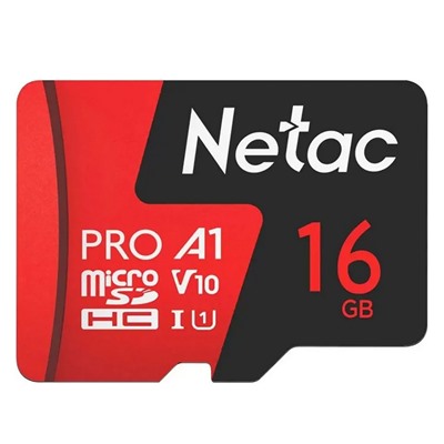 Карта флэш-памяти MicroSD 16 Гб Netac P500 Extreme Pro UHS-I (100 Mb/s) без адаптера (Class 10)