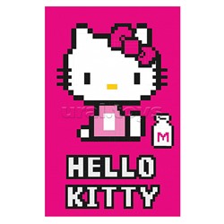 Блокнот Hello Kitty-4, формат А7, размер 65*98 мм, клетка, 40 листов на скрепке, блок-офсет, целлюлозный картон 200 гр/м2е