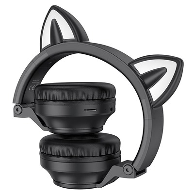 Bluetooth-наушники полноразмерные Borofone BO18 cat ear (black)