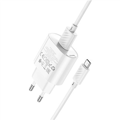 Адаптер Сетевой с кабелем Hoco C109A QC3.0 USB 3A/18W (USB/Micro) (white)