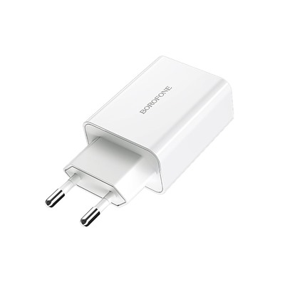 Адаптер Сетевой Borofone BA21A Long QC3.0 USB 3A/18W (white)