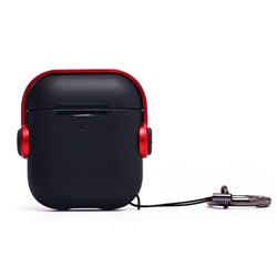 Чехол - PCP07 для кейса "Apple AirPods/AirPods 2" (black/red)