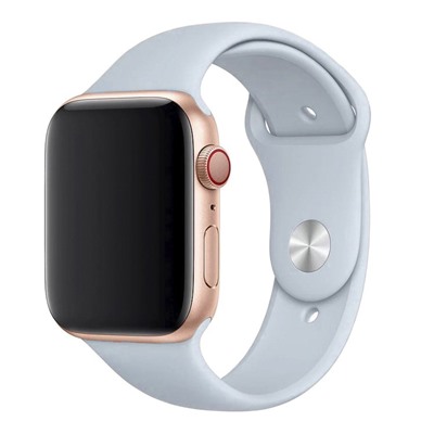 Ремешок - ApW Sport Band Apple Watch 42/44/45мм силикон на кнопке (S) (silver)