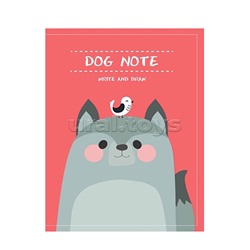 Блокнот "Dog Note" формата А6, 56 листов в клетку, на скрепке,