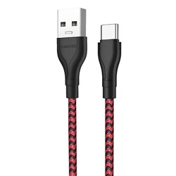 Кабель USB - Type-C Borofone BX39 Beneficial  100см 3A  (black/red)