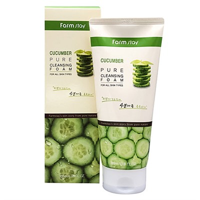 FarmStay Пенка для умывания с экстрактом огурца - Cucumber pure cleansing foam, 180мл