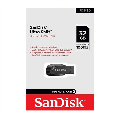 Флэш накопитель USB 32 Гб SanDisk Shift 3.0 (black)