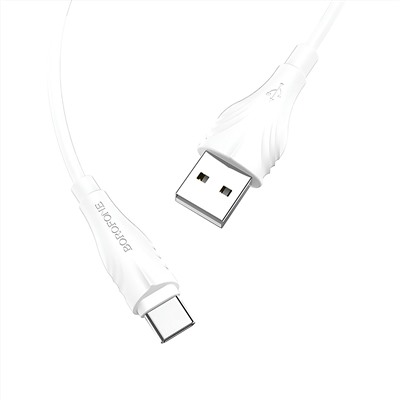 Кабель USB - Type-C Borofone BX18 (повр. уп)  200см 3A  (white)