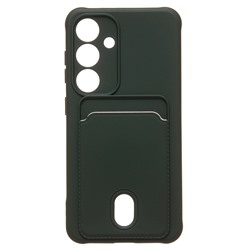 Чехол-накладка - SC304 с картхолдером для "Samsung Galaxy S24" (dark green) (228140)