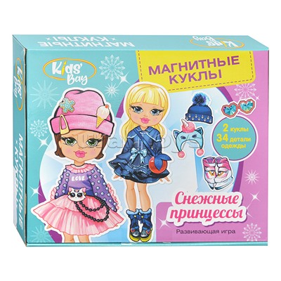 Развивающая игра. Магниные куклы "Снежные принцессы"