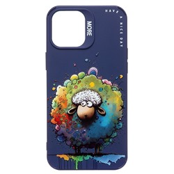 Чехол-накладка - SC335 для "Apple iPhone 12 Pro Max"  (овечка) (dark blue) (227074)