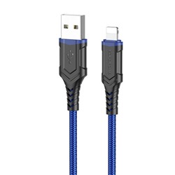 Кабель USB - Apple lightning Borofone BX67 (повр. уп)  100см 2,4A  (blue)