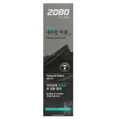 Зубная паста с углем и мятой Dental Clinic 2080 Pure Black Clean, Корея, 120 г Акция