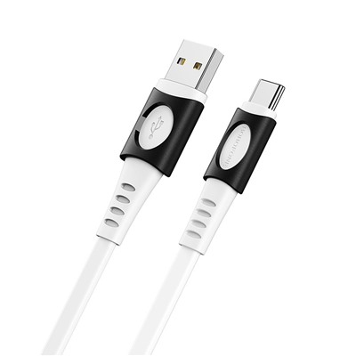 Кабель USB - Type-C Borofone BX35 Carib (повр. уп)  100см 3A  (white)