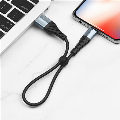 Кабель USB - Apple lightning Hoco X38 Cool Charging  25см 2,4A  (black)