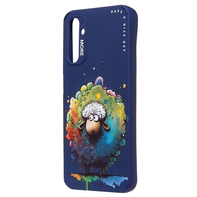 Чехол-накладка - SC335 для "Samsung Galaxy A14 4G"  (овечка) (dark blue) (227116)