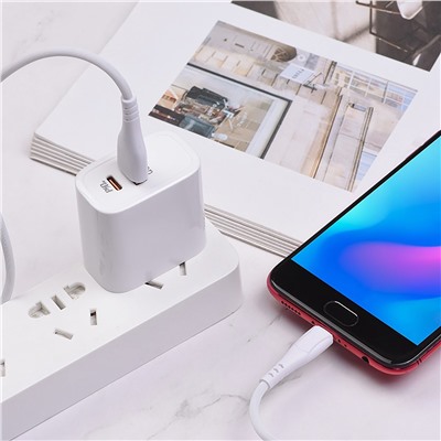 Кабель USB - micro USB Borofone BX37 Wieldy (повр. уп)  100см 2,4A  (white)