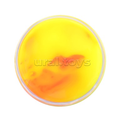 Слайм "Стекло" Медуза 400 грамм желтый/оранжевый неон