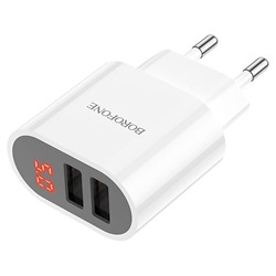 Адаптер Сетевой Borofone BA63A Richy (повр.уп) USB 2,4A/10W (white)