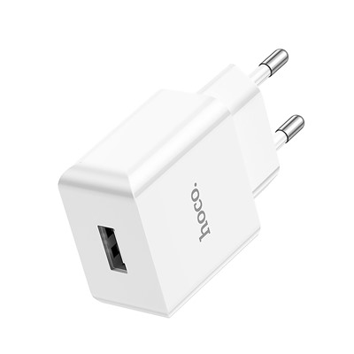 Адаптер Сетевой с кабелем Hoco C106A Leisure USB 2,1A/10W (USB/Lightning) (white)